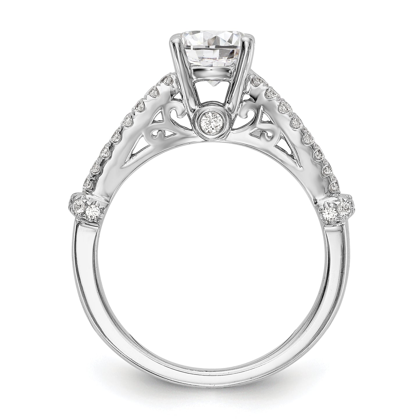 14K White Gold Simulated Diamond Engagement Ring