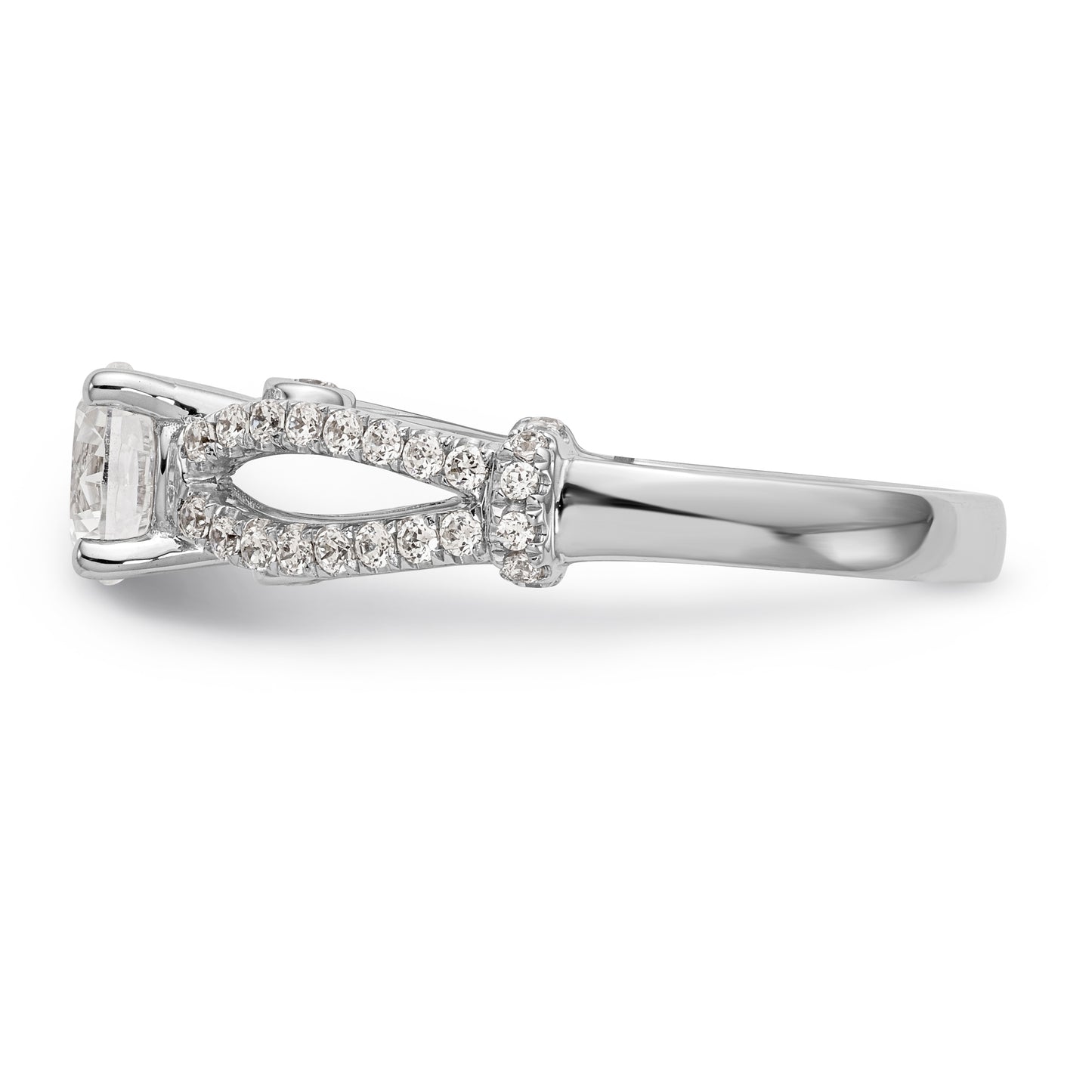 14K White Gold Simulated Diamond Engagement Ring