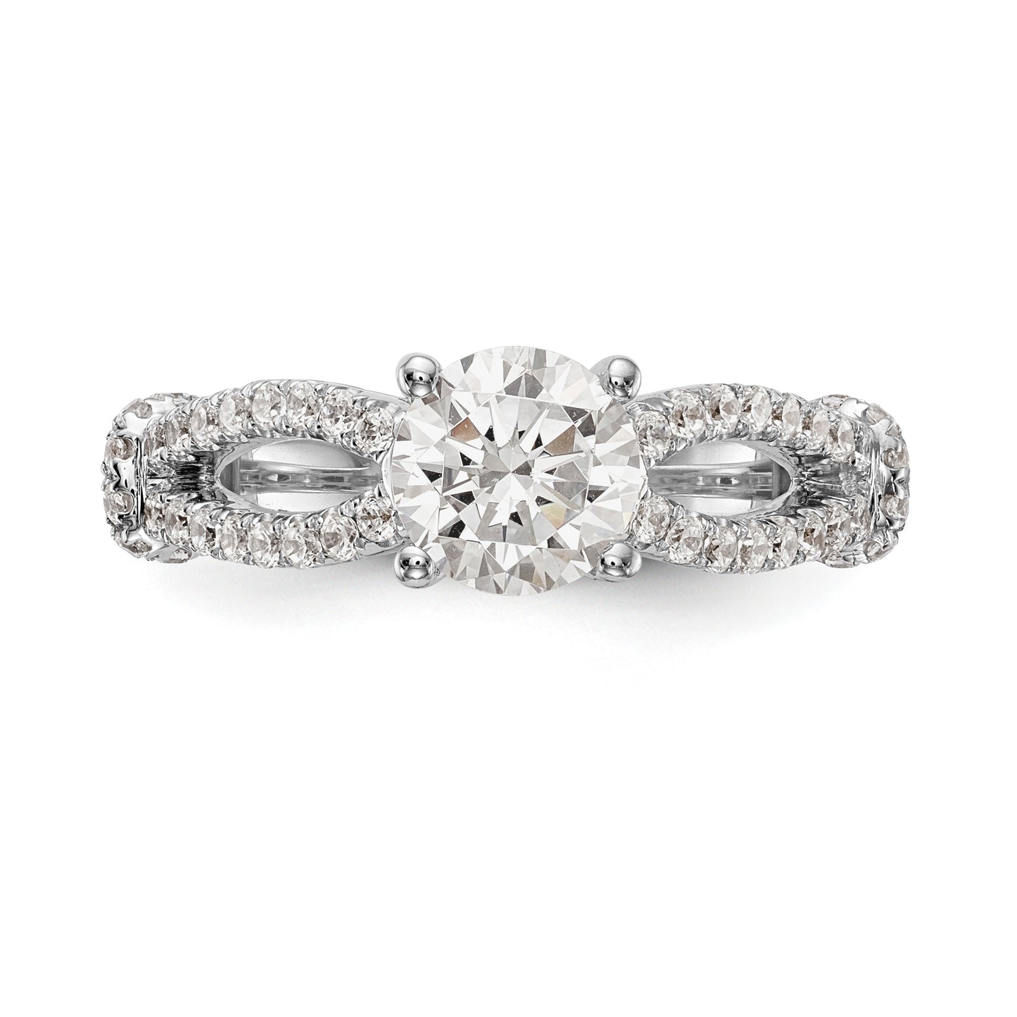 14K White Gold Simulated Diamond Engagement Ring