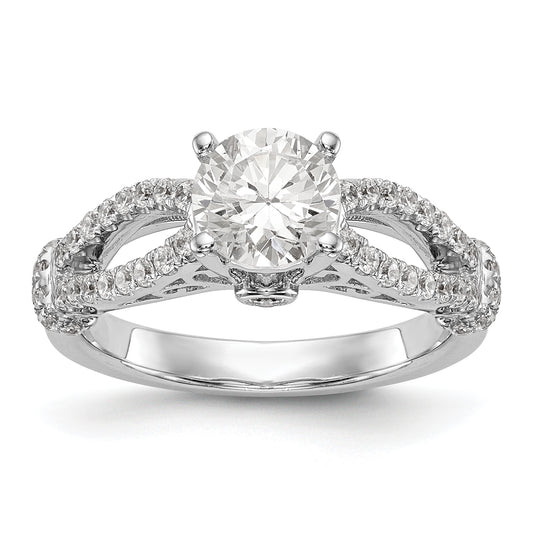 14K White Gold Simulated Diamond Engagement Ring