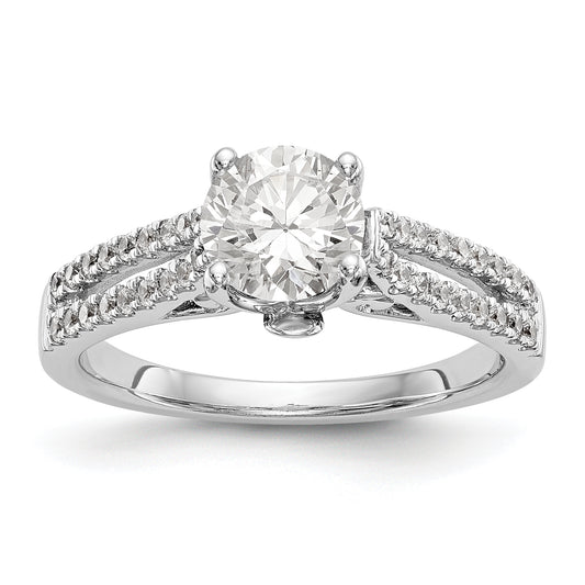 14K White Gold Simulated Diamond Engagement Ring