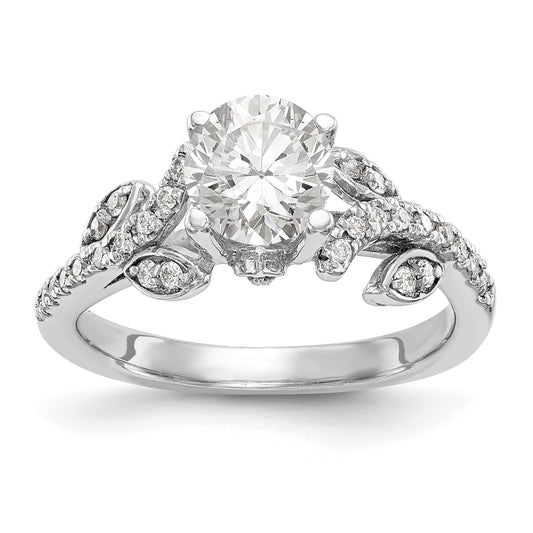 14K White Gold Simulated Diamond Engagement Ring