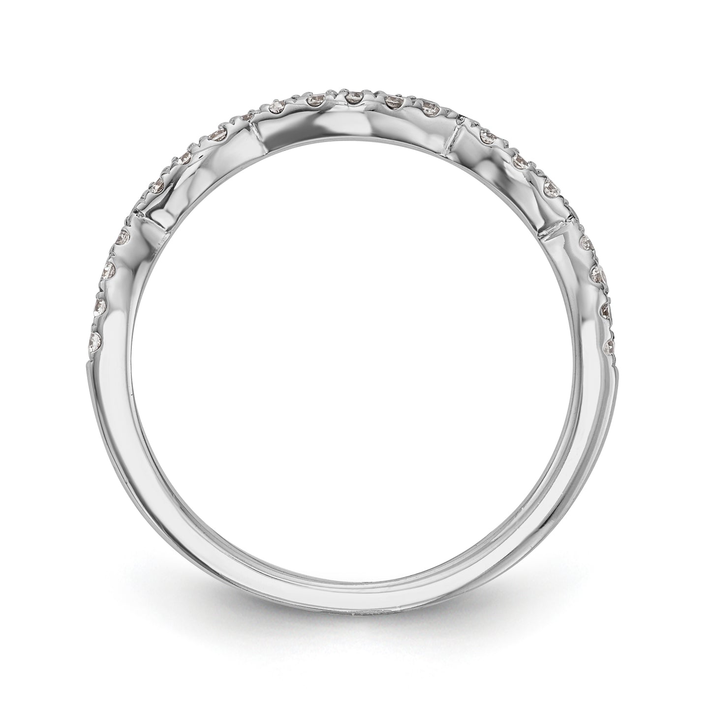 14k White Gold Diamond Wedding Band