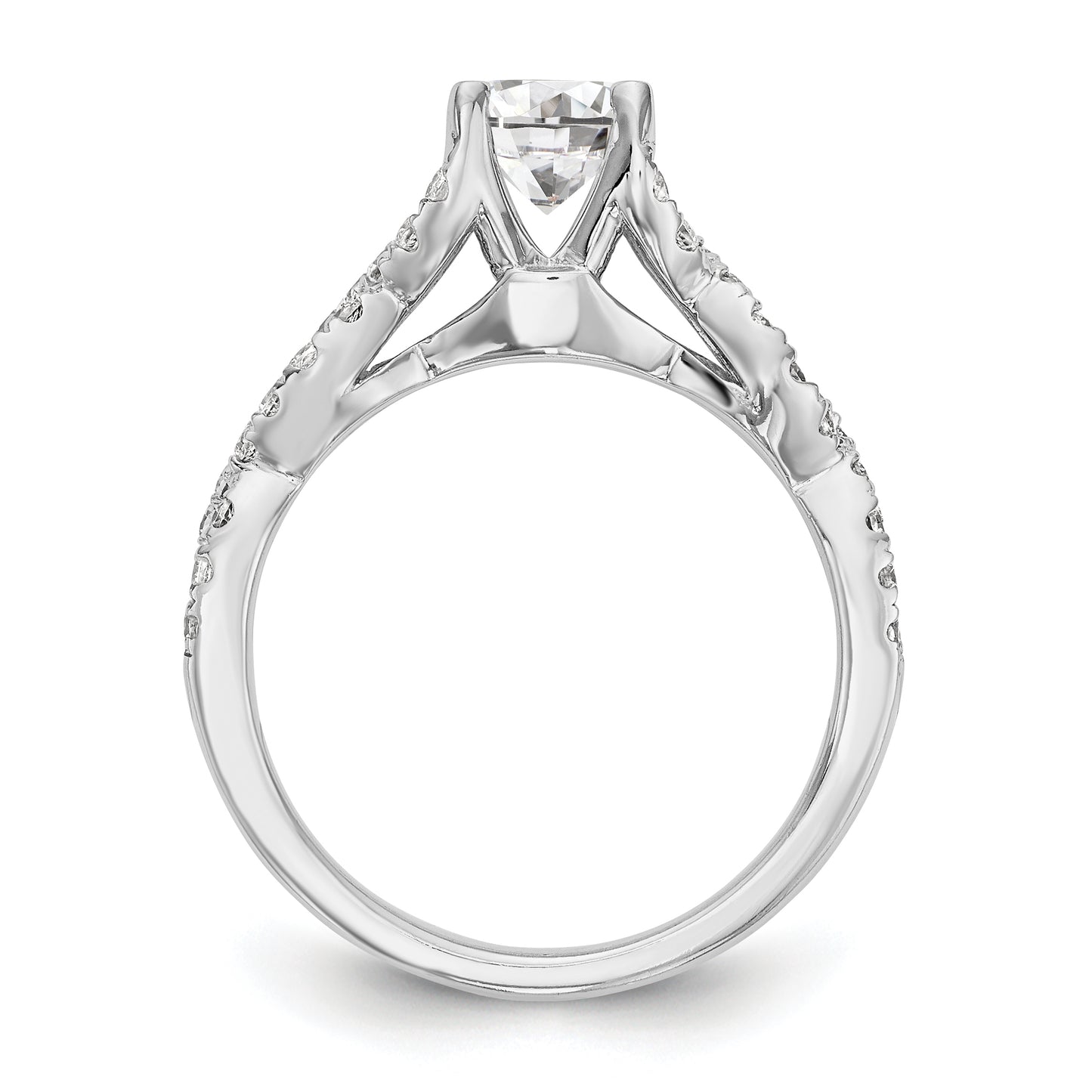 14K White Gold Simulated Diamond Engagement Ring