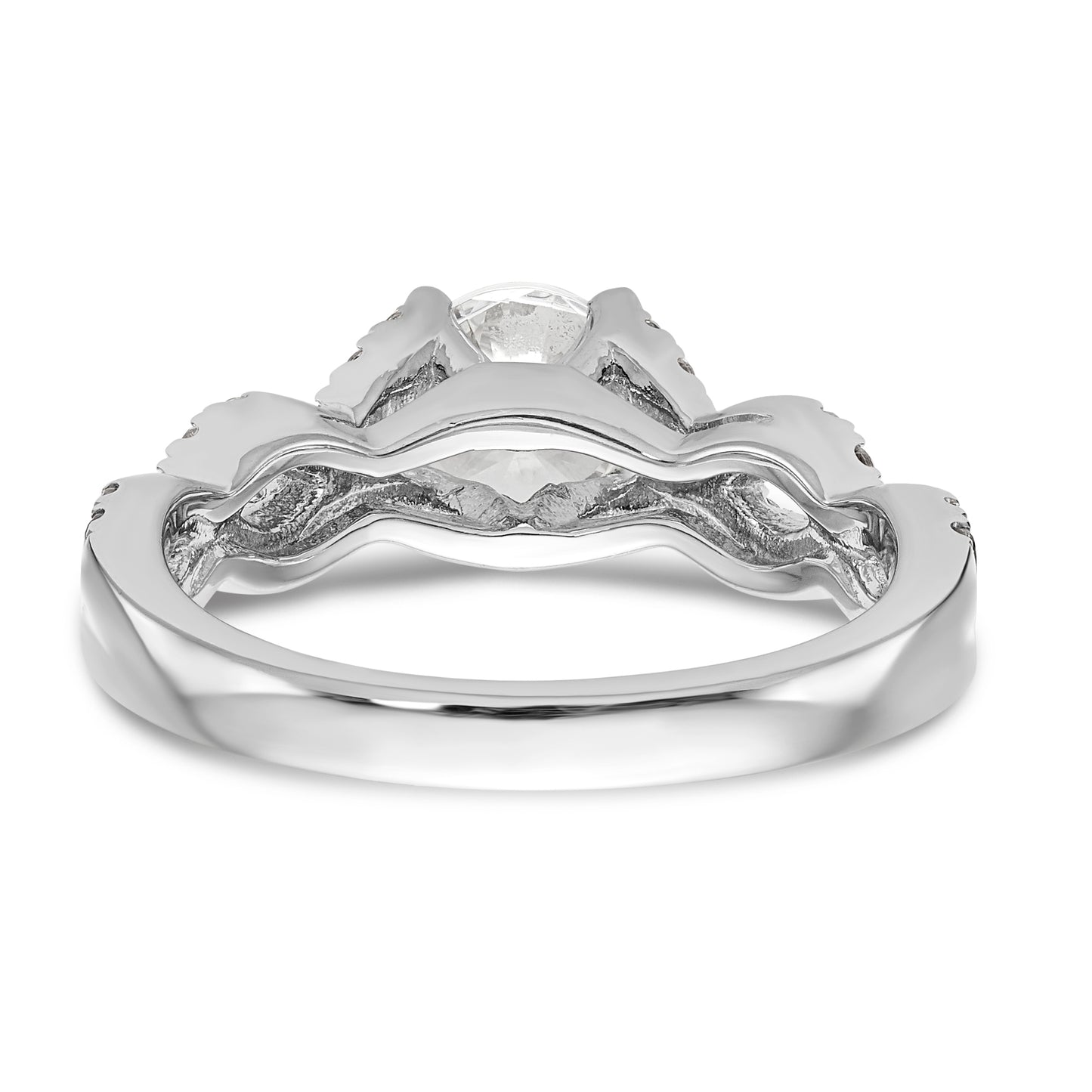 14K White Gold Simulated Diamond Engagement Ring