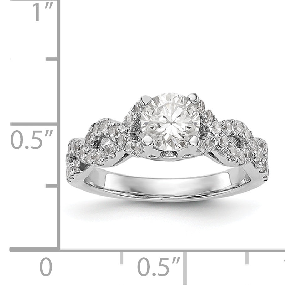 14K White Gold Simulated Diamond Engagement Ring