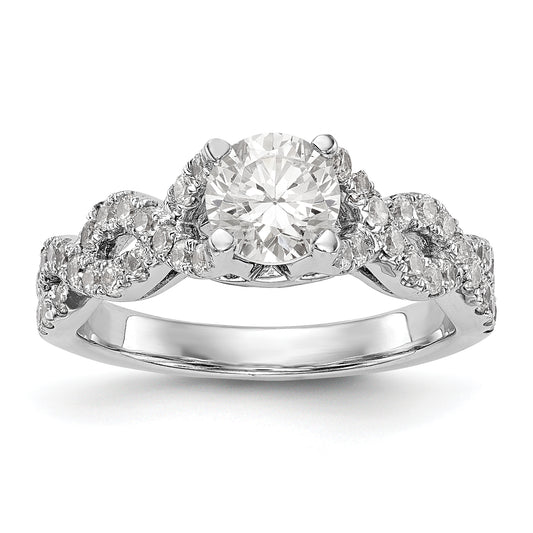 14K White Gold Simulated Diamond Engagement Ring