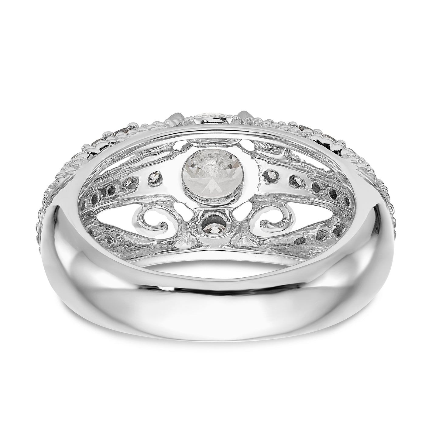 14K White Gold Simulated Diamond Engagement Ring