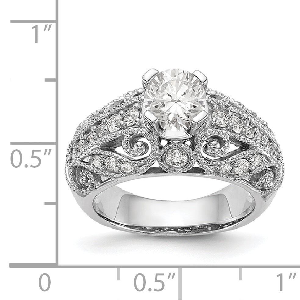 14K White Gold Simulated Diamond Engagement Ring