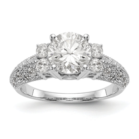 14K White Gold Simulated Diamond Engagement Ring