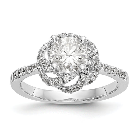 14K White Gold Simulated Diamond Engagement Ring