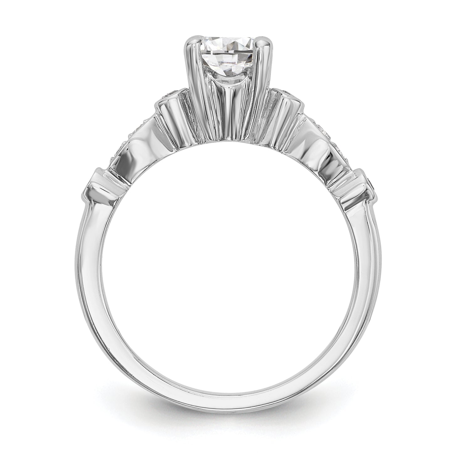 14K White Gold Simulated Diamond Engagement Ring