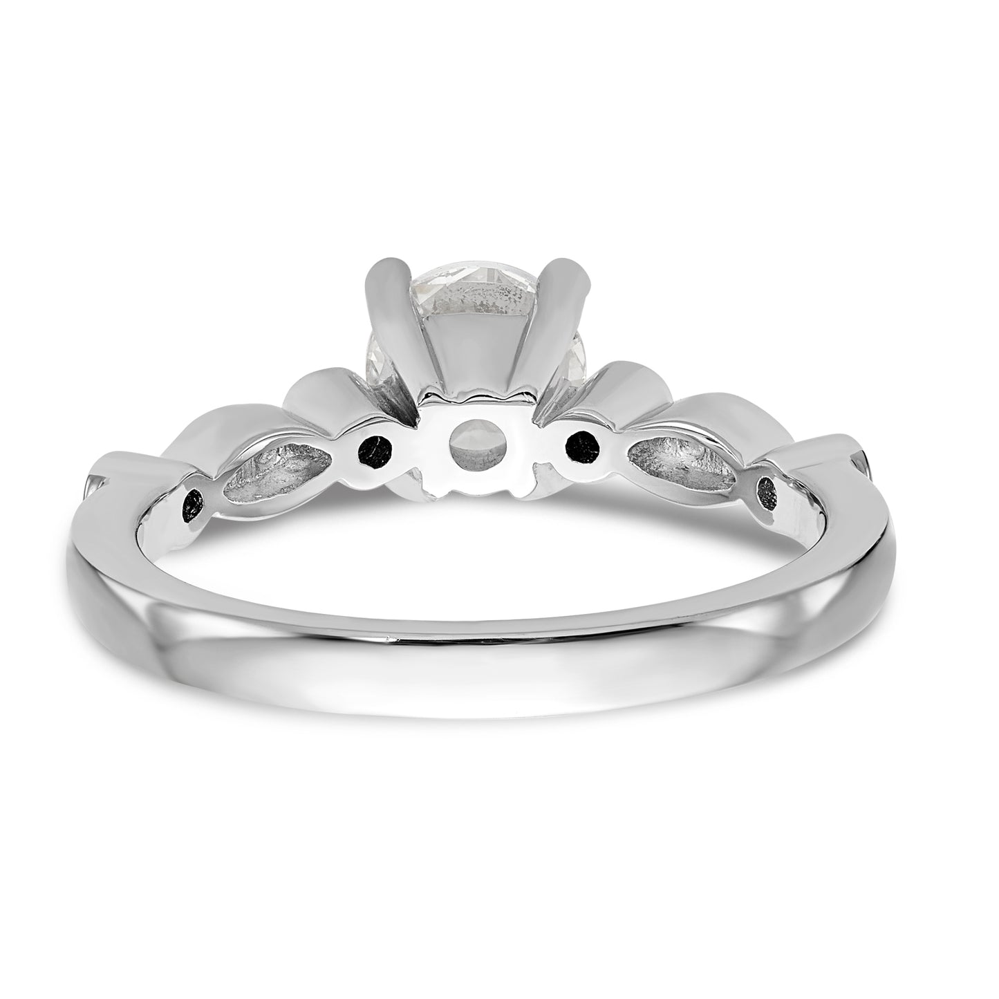 14K White Gold Simulated Diamond Engagement Ring