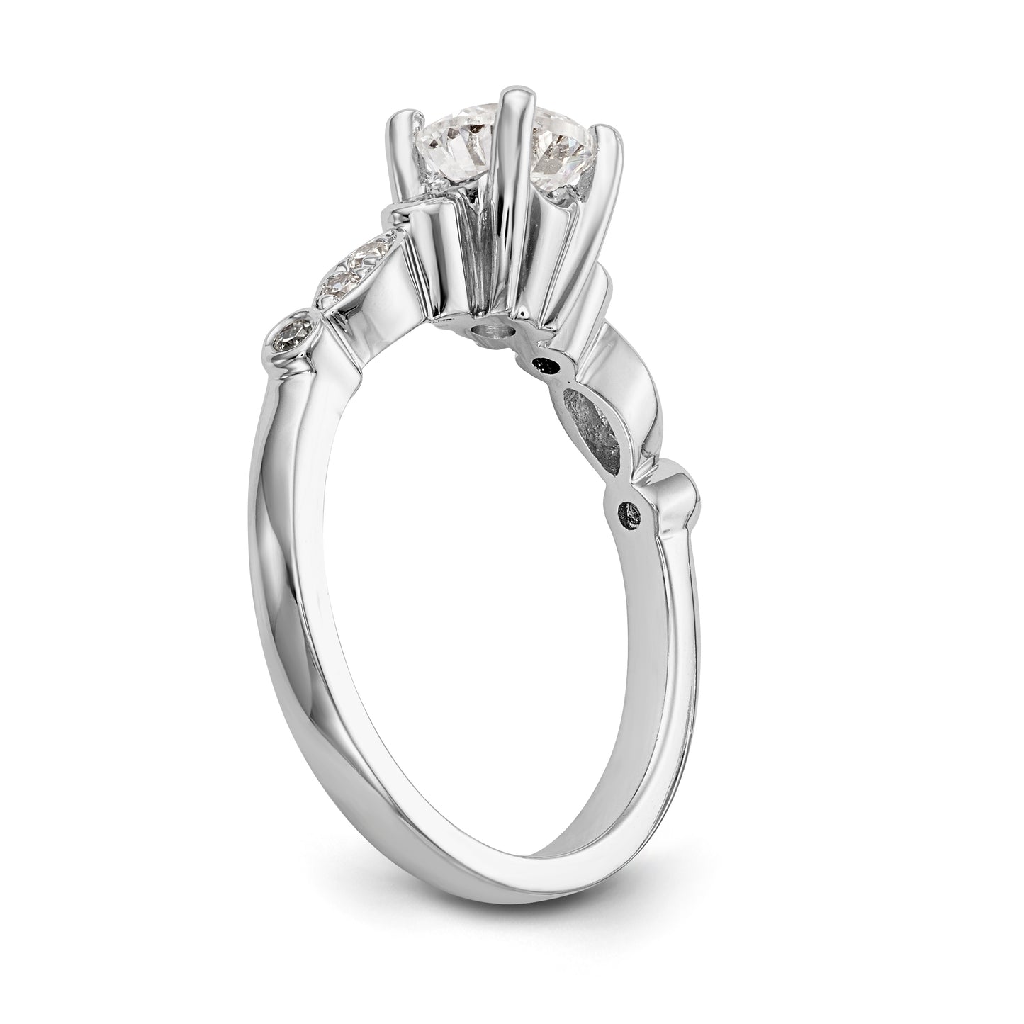 14K White Gold Simulated Diamond Engagement Ring