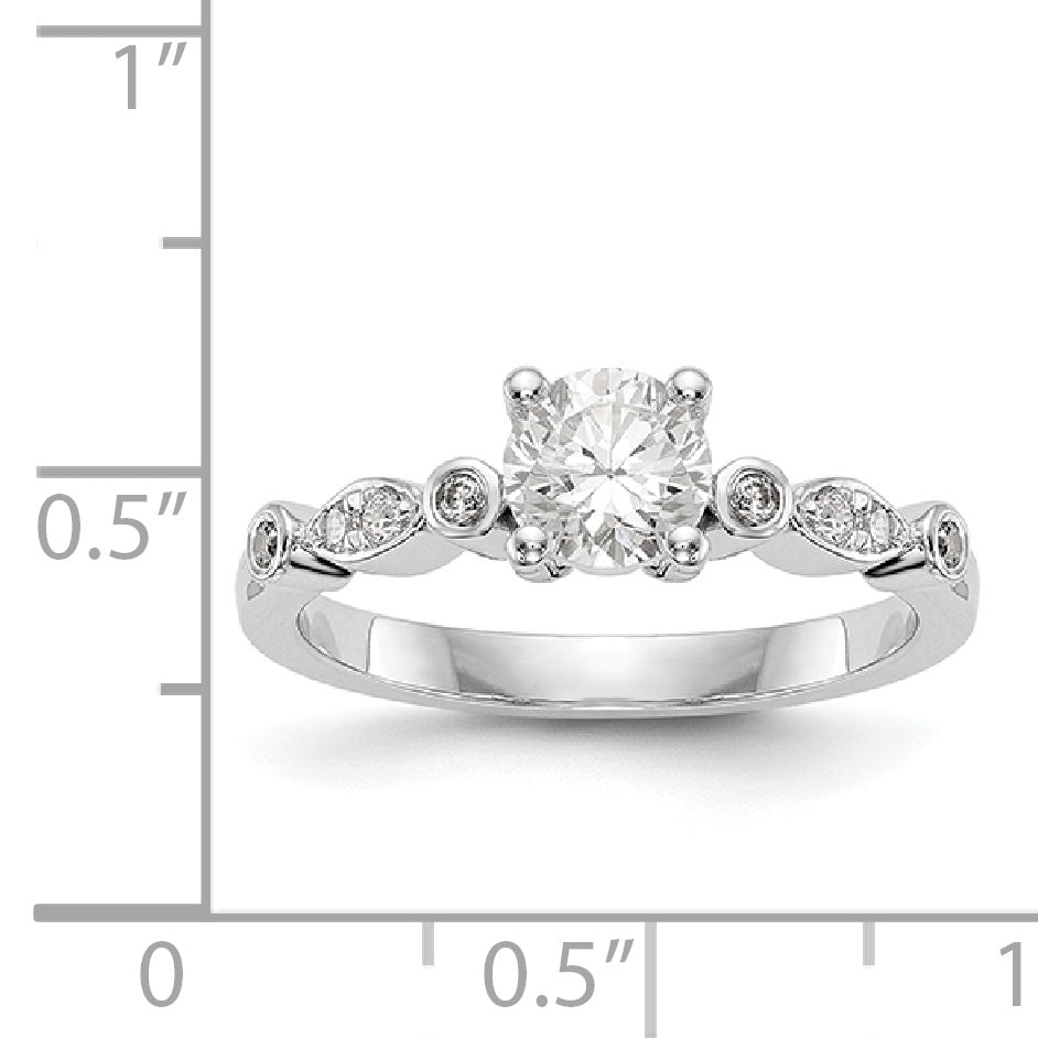 14K White Gold Simulated Diamond Engagement Ring