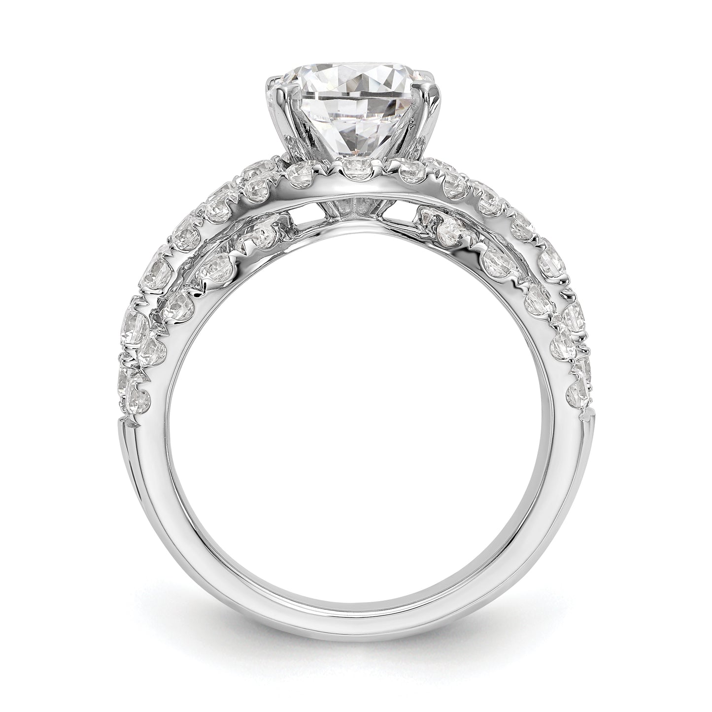 14K White Gold Simulated Diamond Engagement Ring