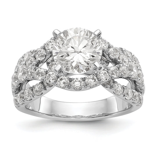 14K White Gold Simulated Diamond Engagement Ring