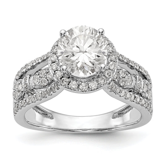 14K White Gold Simulated Diamond Engagement Ring