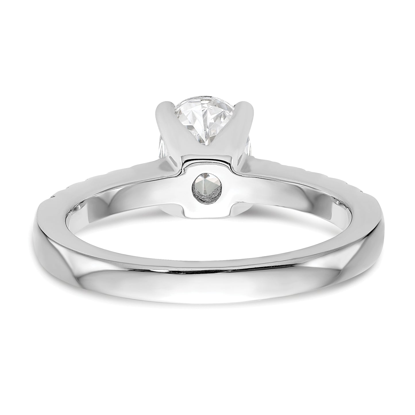 14K White Gold Simulated Diamond Engagement Ring