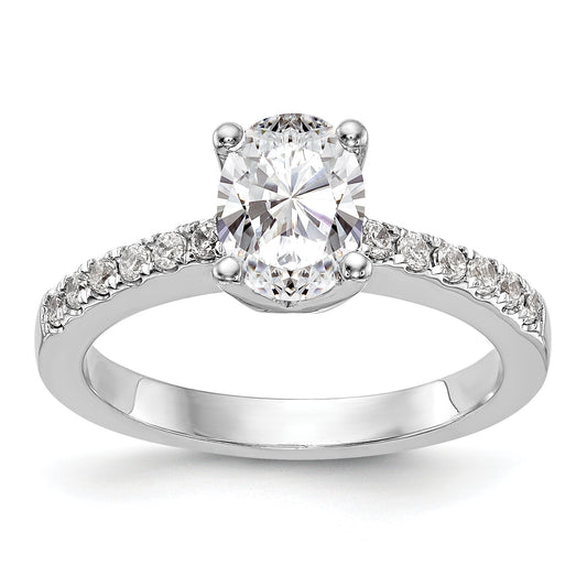 14K White Gold Simulated Diamond Engagement Ring