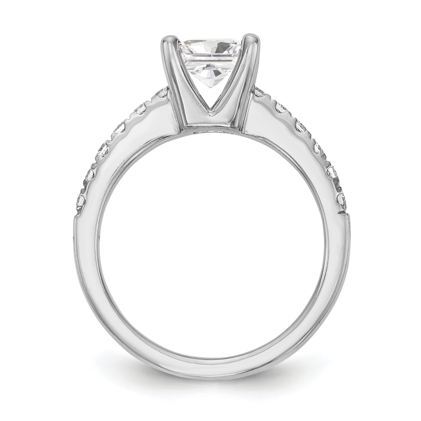 14K White Gold Simulated Diamond Engagement Ring