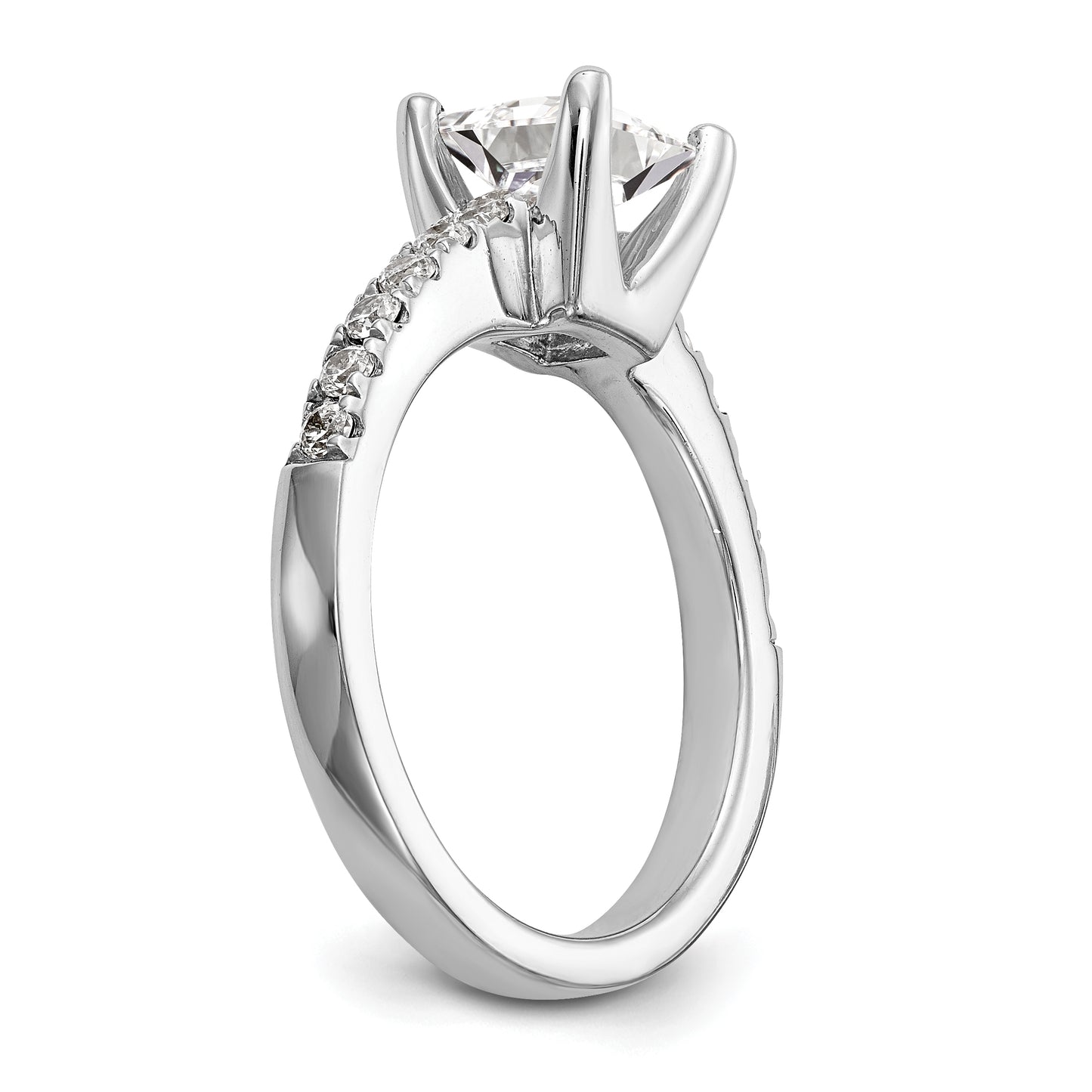 14K White Gold Simulated Diamond Engagement Ring