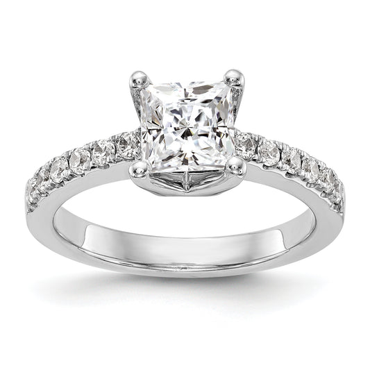 14K White Gold Simulated Diamond Engagement Ring