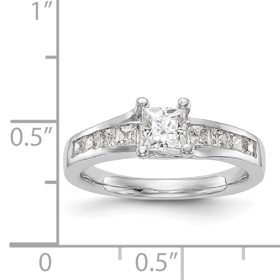 14K White Gold Simulated Diamond Engagement Ring