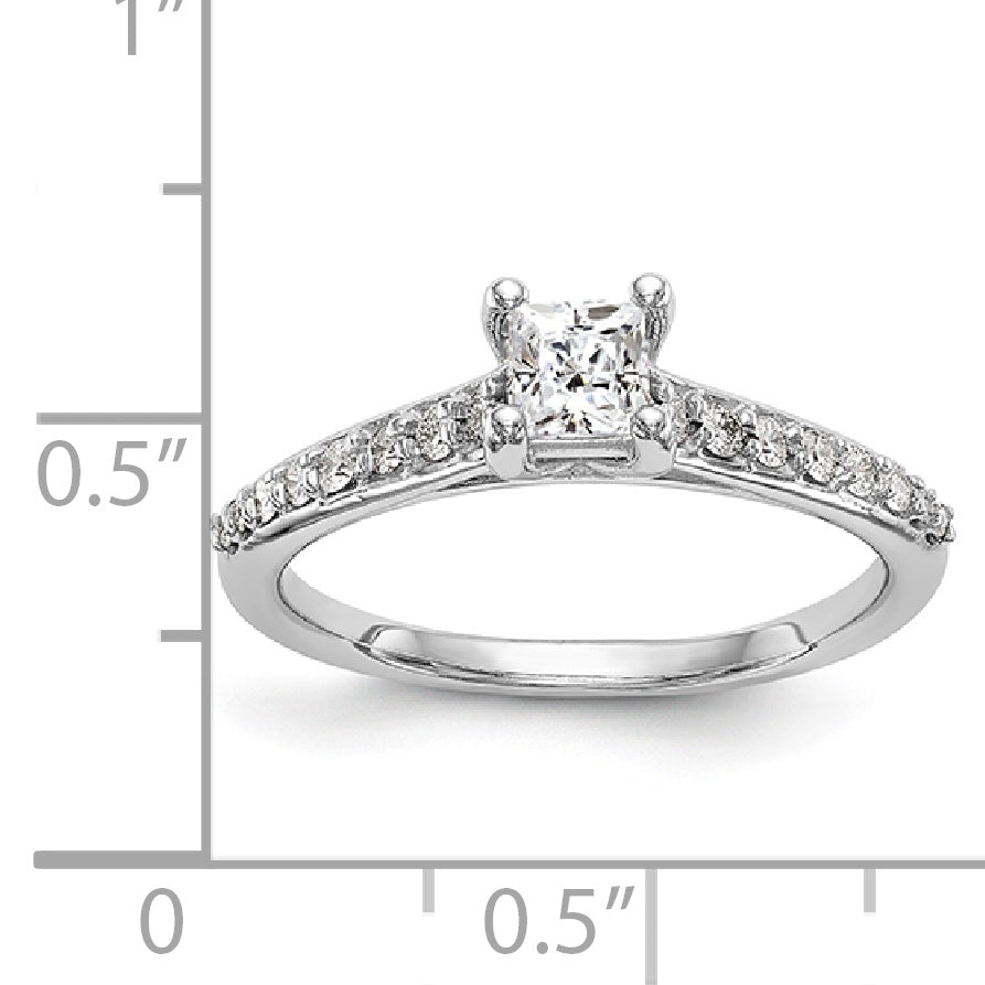 14K White Gold Simulated Diamond Engagement Ring