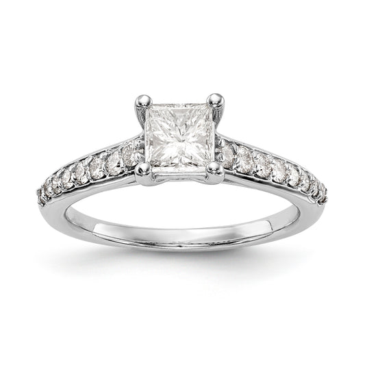 14K White Gold Simulated Diamond Engagement Ring