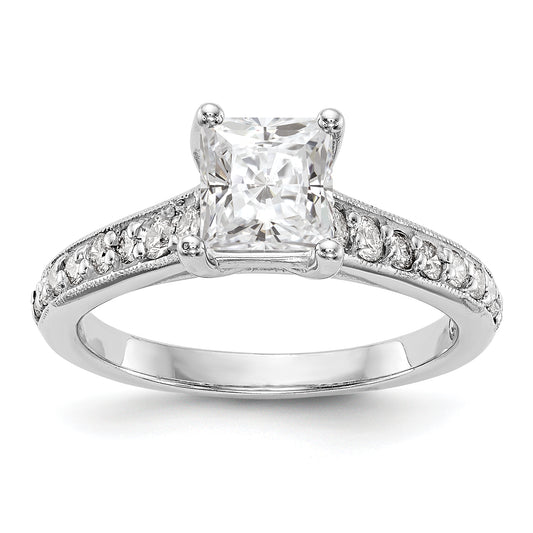 14K White Gold Simulated Diamond Engagement Ring