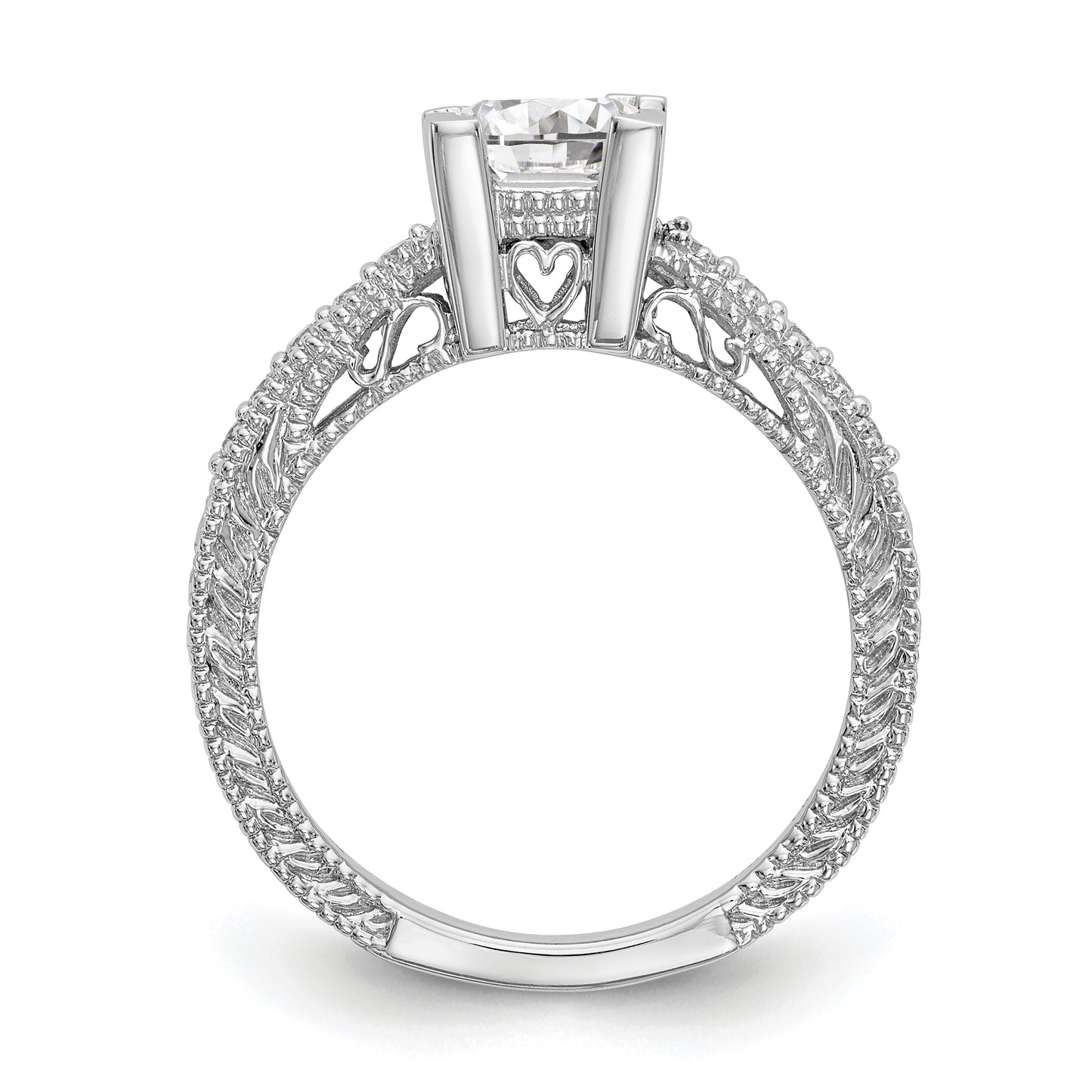 14K White Gold Simulated Diamond Engagement Ring