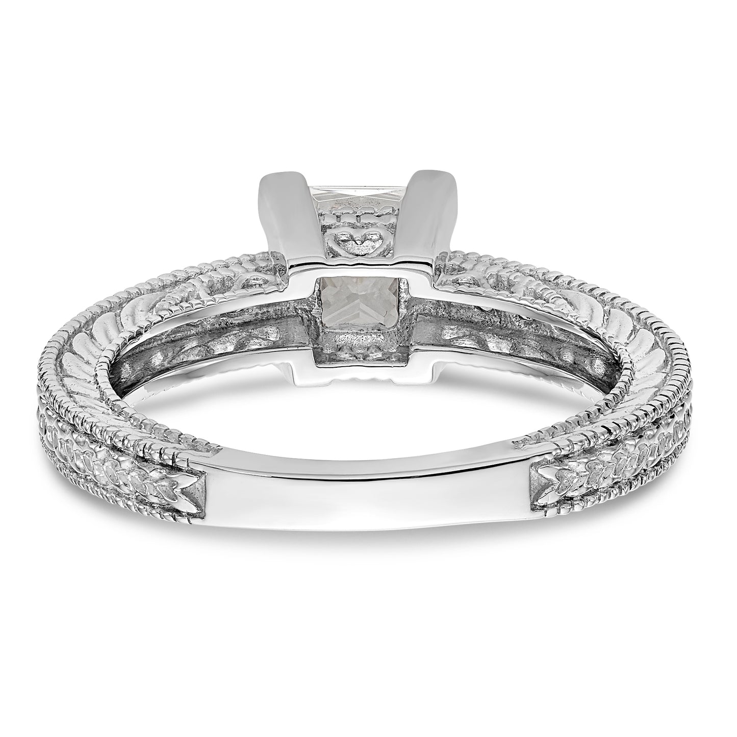 14K White Gold Simulated Diamond Engagement Ring