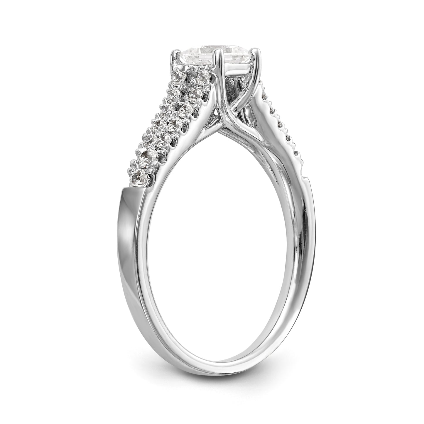 14K White Gold Simulated Diamond Engagement Ring