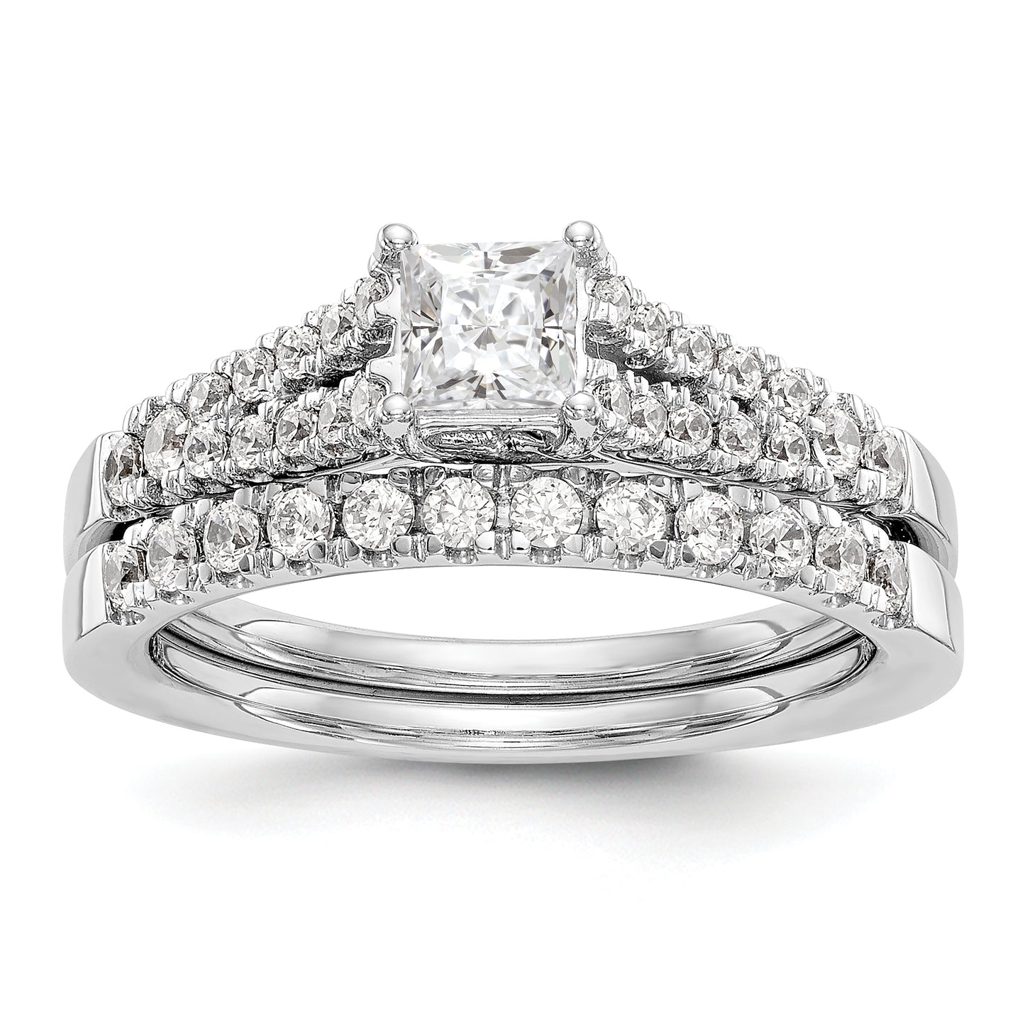 14K White Gold Simulated Diamond Engagement Ring