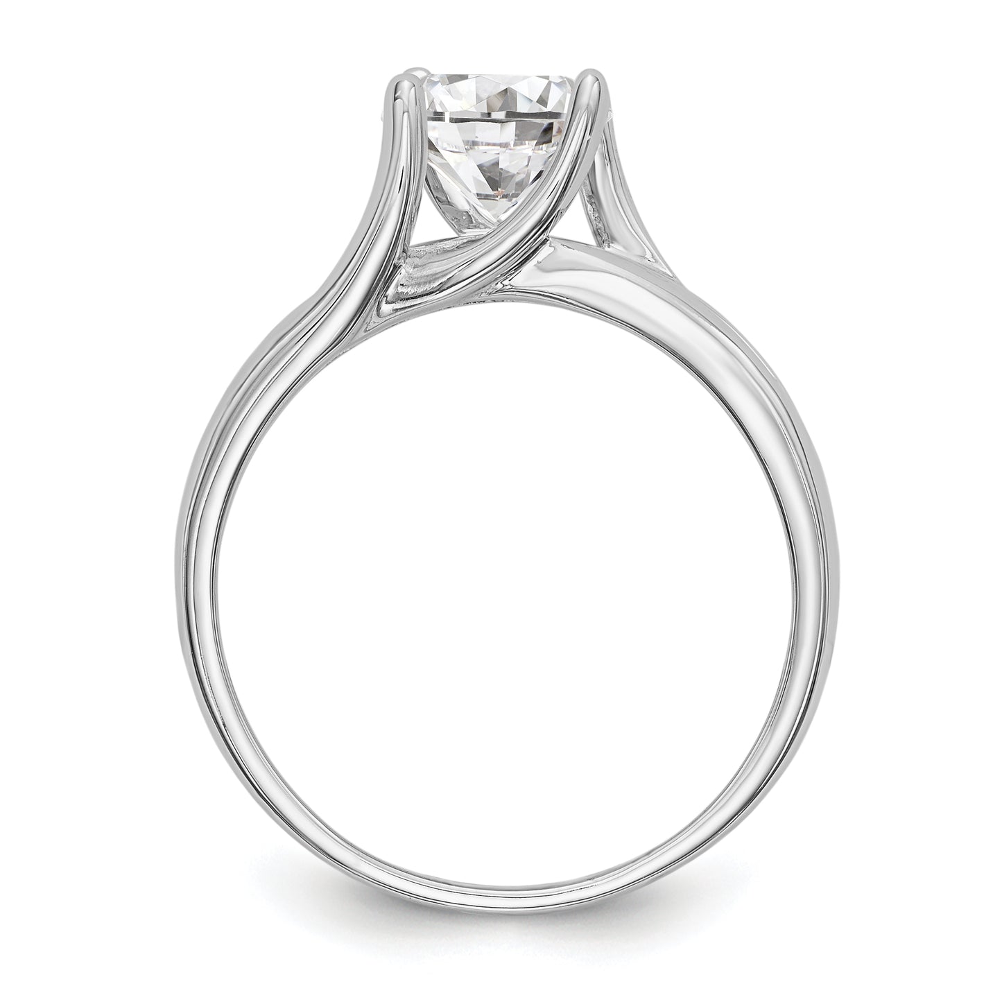 14K White Gold Simulated Diamond Engagement Ring