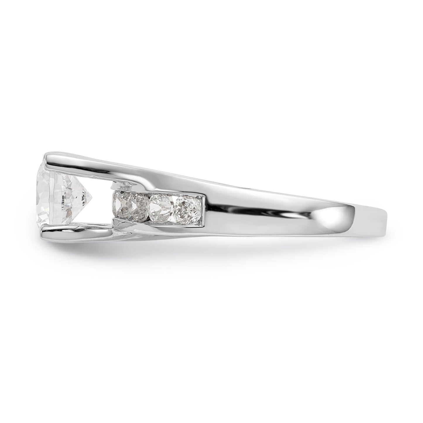 14K White Gold Simulated Diamond Engagement Ring