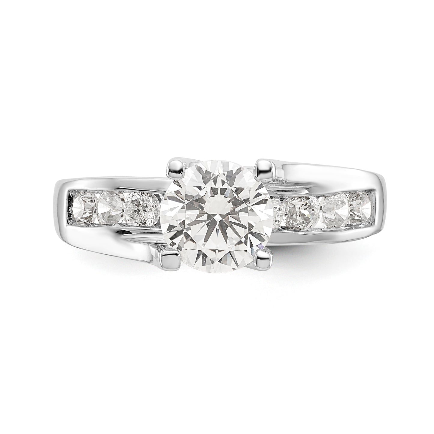 14K White Gold Simulated Diamond Engagement Ring