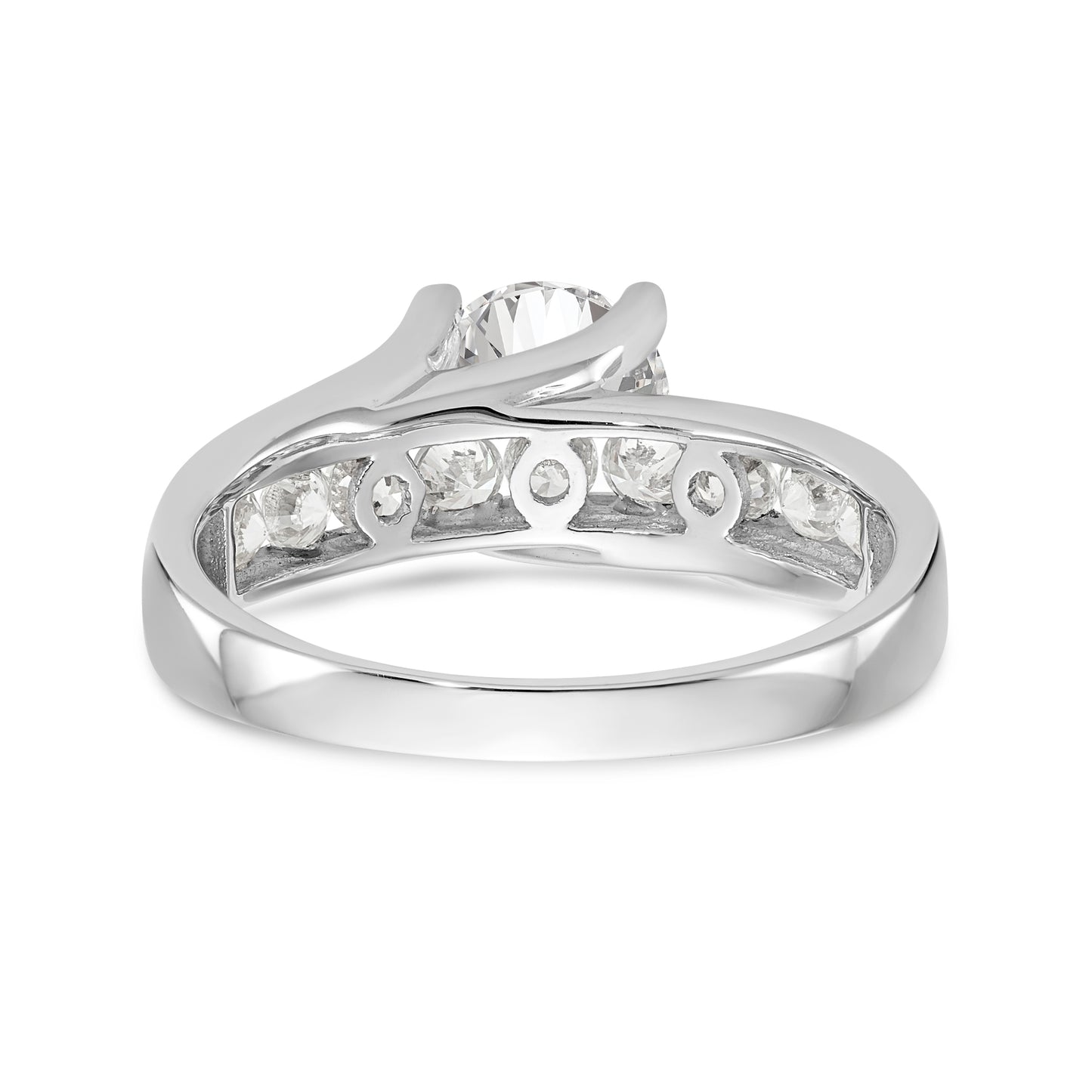 14K White Gold Simulated Diamond Engagement Ring