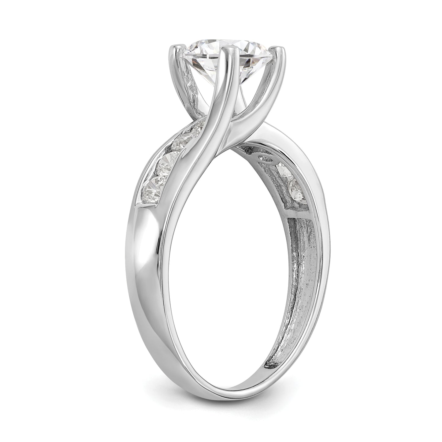 14K White Gold Simulated Diamond Engagement Ring