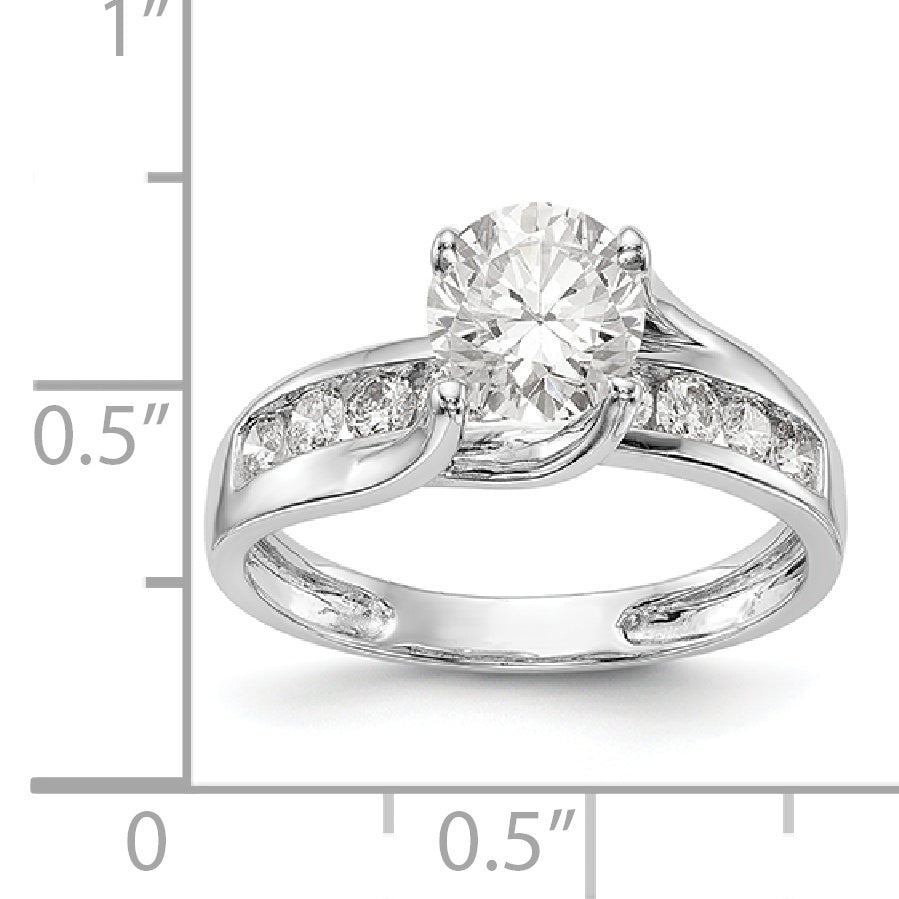 14K White Gold Simulated Diamond Engagement Ring