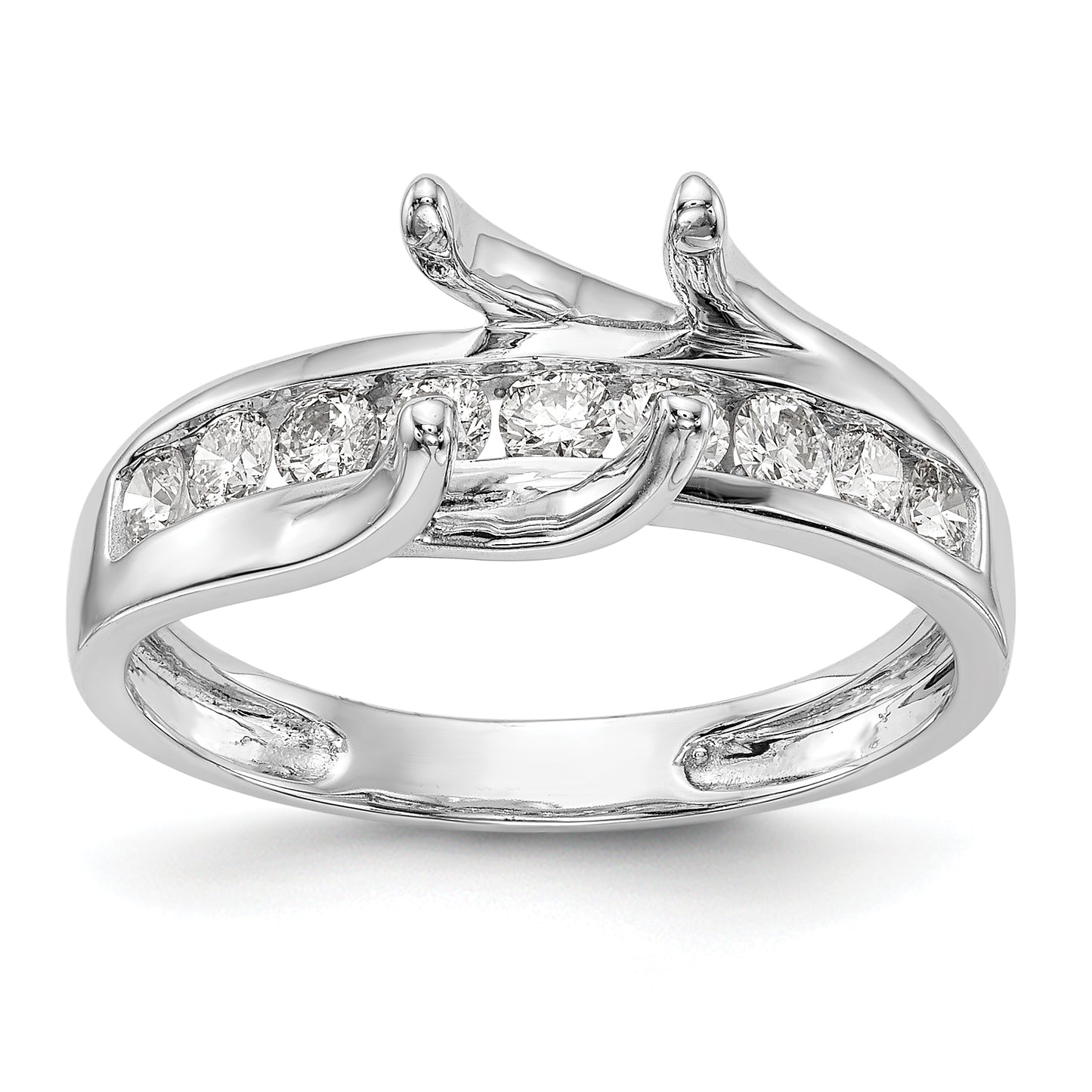 14K White Gold Simulated Diamond Engagement Ring