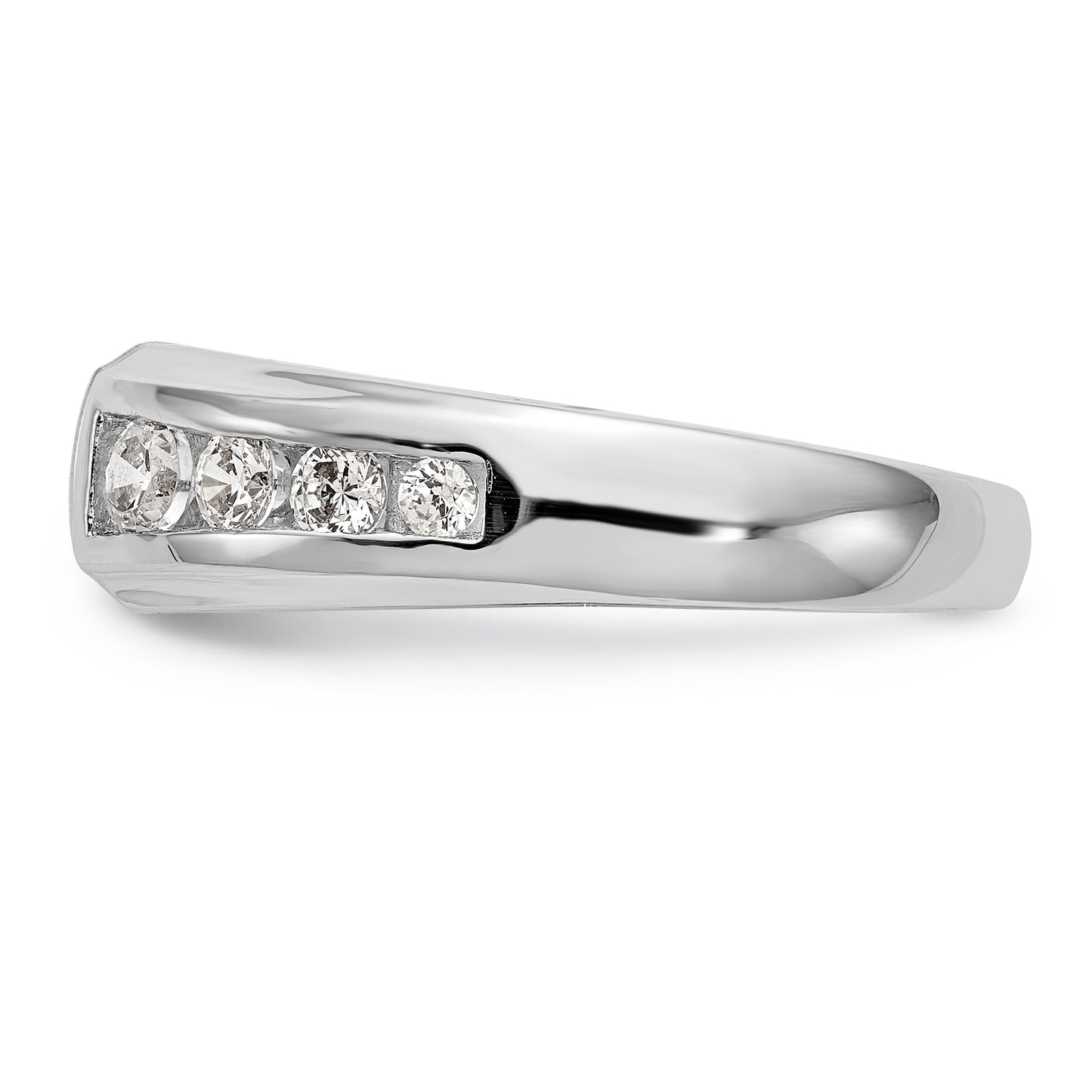 14K White Gold Diamond Peg Set Engagement Ring