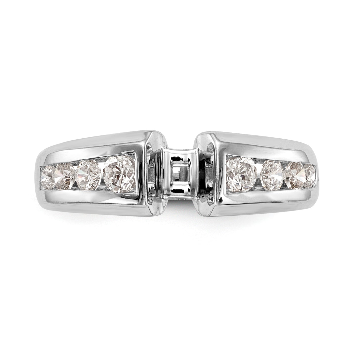 14K White Gold Diamond Peg Set Engagement Ring