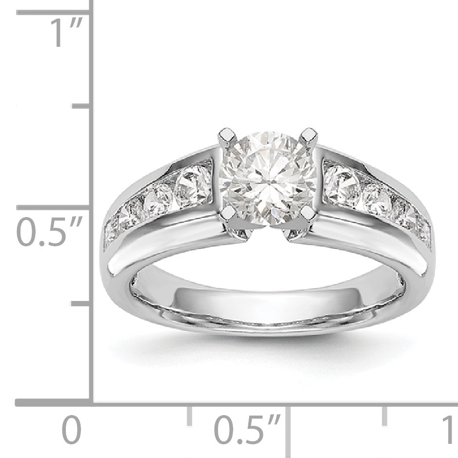 14K White Gold Diamond Peg Set Engagement Ring