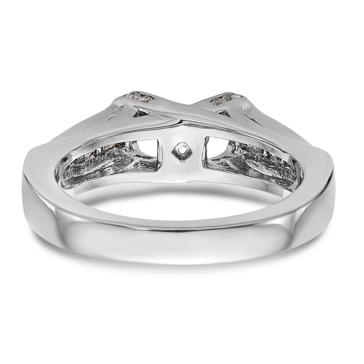 14K White Gold Diamond Peg Set Engagement Ring