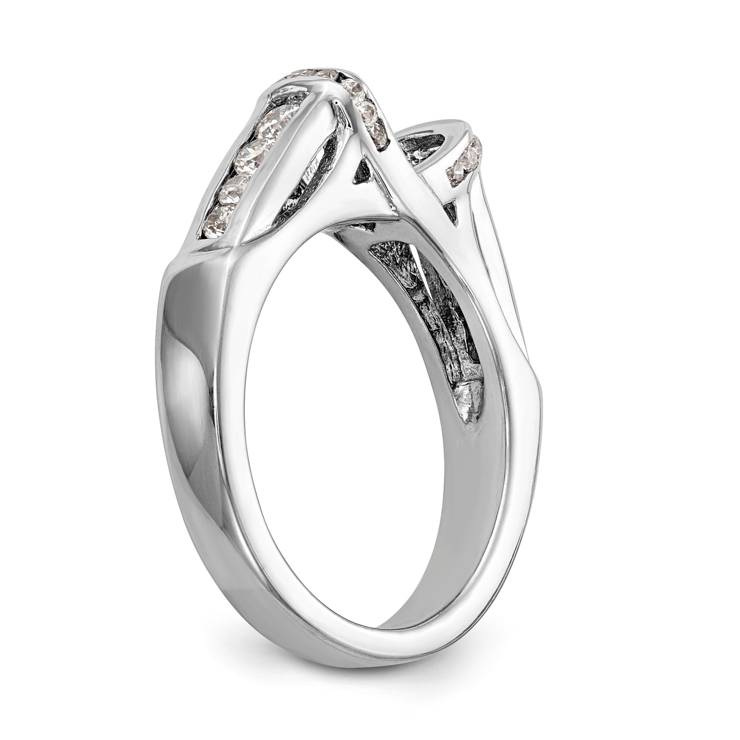 14K White Gold Diamond Peg Set Engagement Ring