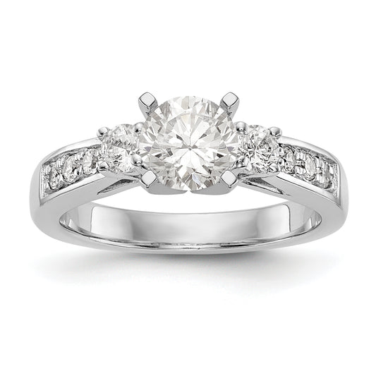 14K White Gold Diamond Peg Set Engagement Ring