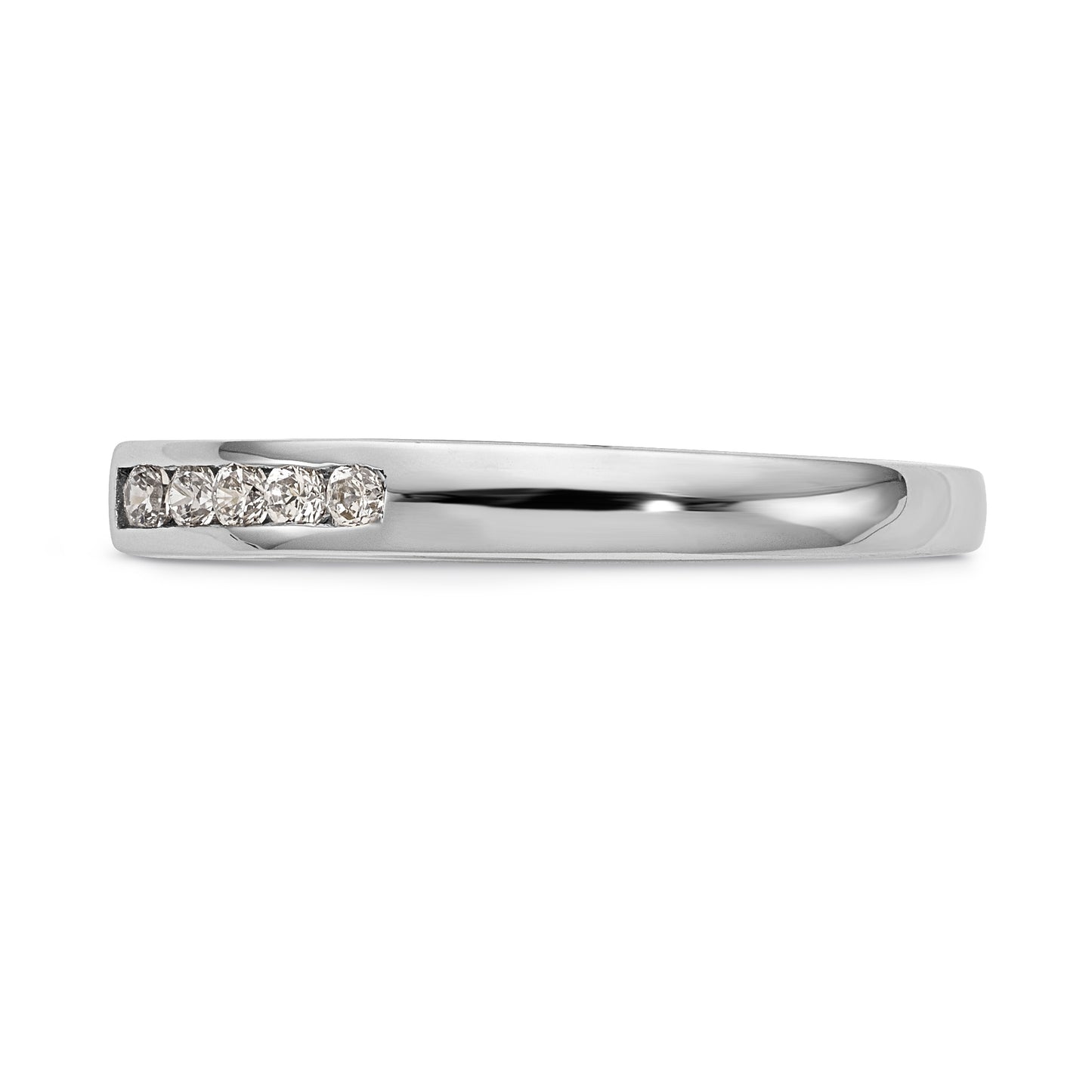 14K White Gold Diamond Peg Set CZ Engagement Ring