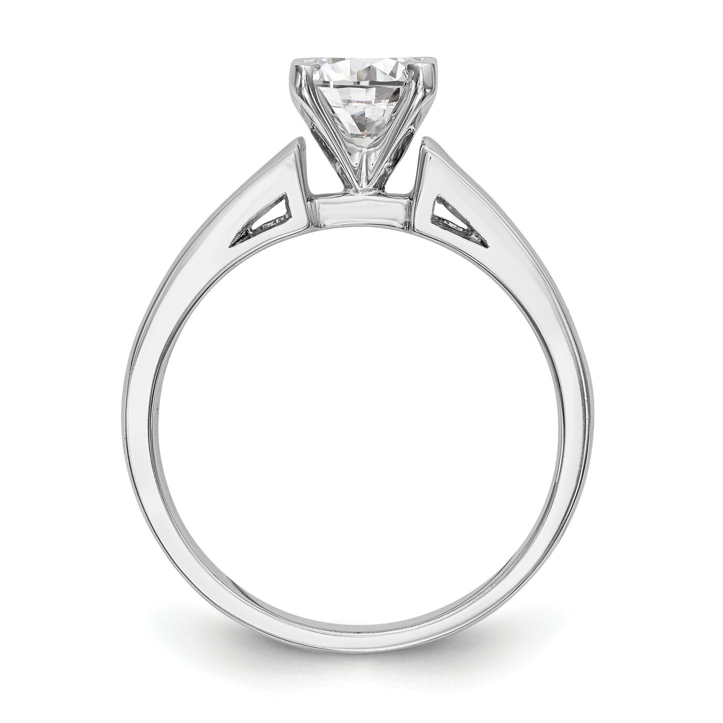 14K White Gold Diamond Peg Set Engagement Ring